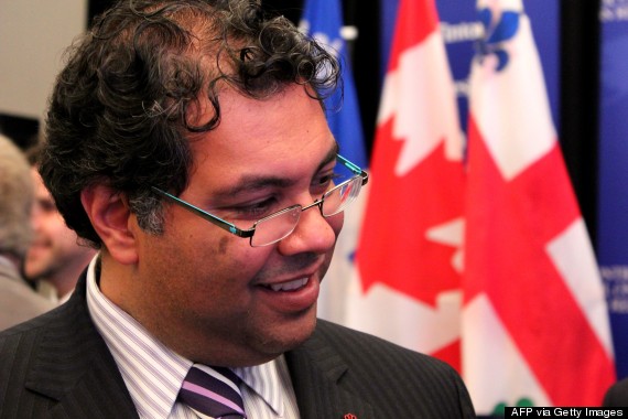 Naheed Nenshi, the young charismatic mayor of Calgary, a city renowned conservative, listening carefully a participant of the conference on business opportunities in Calgary at the Hyatt Regency in Montreal on September 22, 2011. Being just an hour off Twitter is difficult for Calgary's savvy mayor, a Muslim who has gained authority despite his young age thanks to his charisma, humor and projects in the conservative city. "In Canada and in particularly in Calgary, it's possible to do and to be anything regardless of where you come from," said Naheed Nenshi, smiling broadly beneath his small-framed glasses and brown curly hair, during a visit to Montreal to attract investor to his city.  (Photo credit: Marie Laure JOSSELIN/AFP/Getty Images)