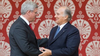 Canadian Prime Minister Stephen Harper joins His Highness the Aga Khan in the Opening Ceremony of the Ismaili Centre & the Aga Khan Museum