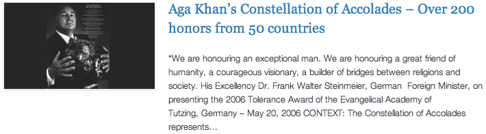 Aga Khan’s Constellation of Accolades – Over 200 honors from 50 countries