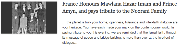 France Honours Mawlana Hazar Imam and Prince Amyn, and pays tribute to the Noorani Family
