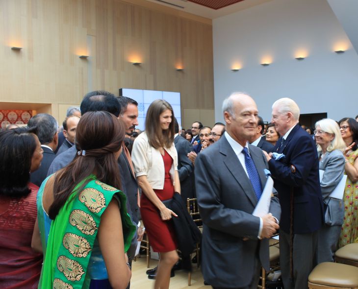Prince Amyn, Prince Rahim with Princess Salwa, and Prince Hussain departing after Ismaili Centre, Toronto was declared open. [Image © Ismailimail/AM]