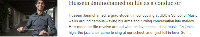 Hussein Janmohamed on life as a conductor