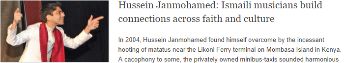 Hussein Janmohamed: Ismaili musicians build connections across faith and culture