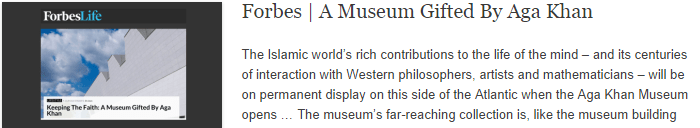 Forbes | A Museum Gifted By Aga Khan