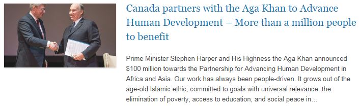 Canada partners with the Aga Khan to Advance Human Development – More than a million people to benefit