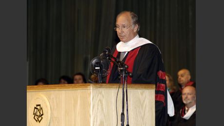 His Highness the Aga Khan delivering the commencement address at the American University in Cairo. - Photo: AKDN/Gary Otte
