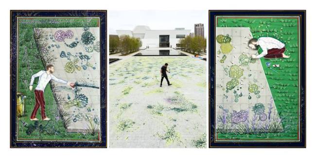 The Garden Within - Self Portraits by Imran Qureshi for The Garden of Ideas exhibition at the Aga Khan Museum<br />  (Image Imran Gurashi).
