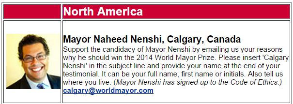 World Mayor - Mayor Naheed Nenshi