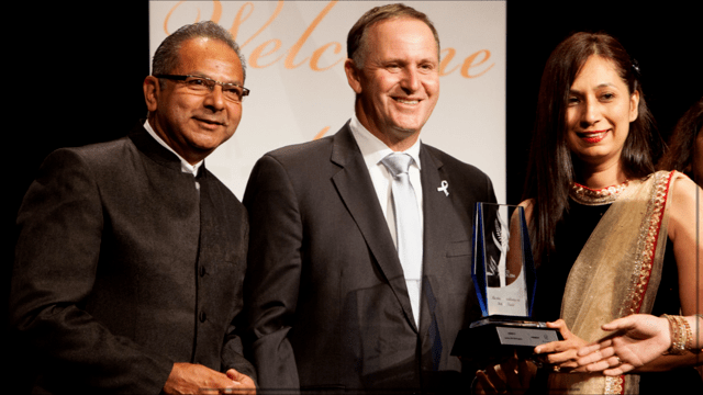 Shiraz & Shams Hajee: Ismaili couple from New Zealand presented with “Excellence In Retail Business” Award by Prime Minister John Key.
