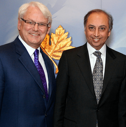 Left to right Mr. Gordon Campbell, Canada’s High Commissioner to the United Kingdom and Canada’s Representative to the Ismaili Imamat, with Dr. Mahmoud Eboo, Ismaili Imamat Representative Resident to Canada in London on the occasion of the Diefenbaker Award. (Image DFATD)