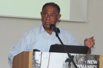 Dr Farouk Topan during a Kiswahili conference at the University of Bayreuth in Germany. PHOTO | HEZEKIEL GIKAMBI