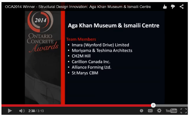 Ontario Concrete Awards - Aga Khan Museum and Ismaili Centre Toronto