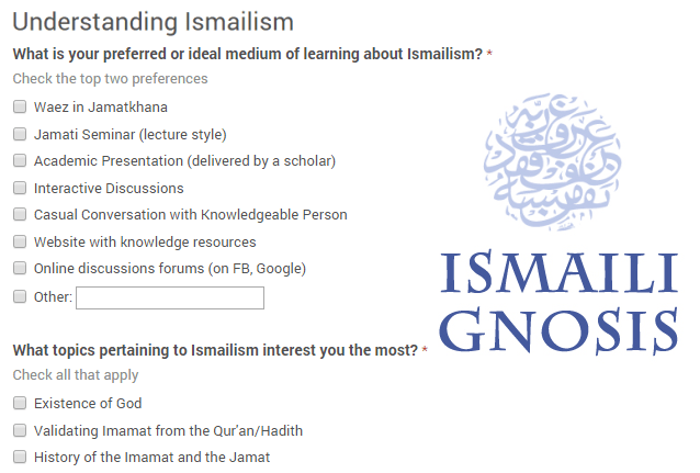 Vote for your favorite topic: Understanding Ismailism