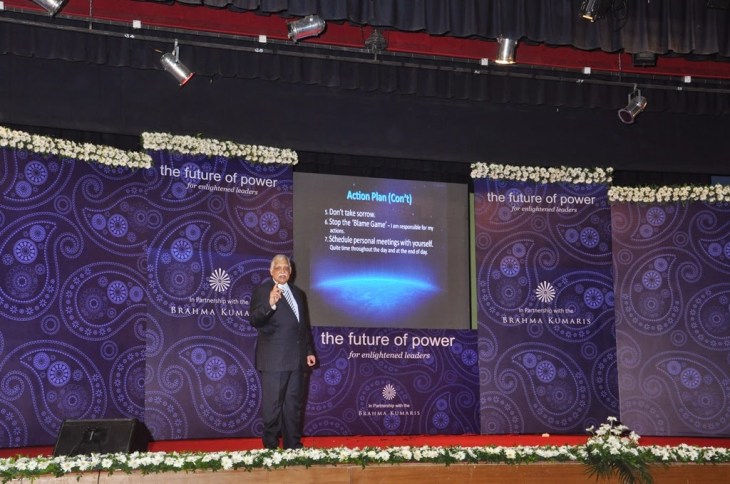 The Future of Power - Partnership with the Brahma Kumaris Thane, Mumbai. Nazir Juma Addressing the Crowd (Image via The Thane Guide)
