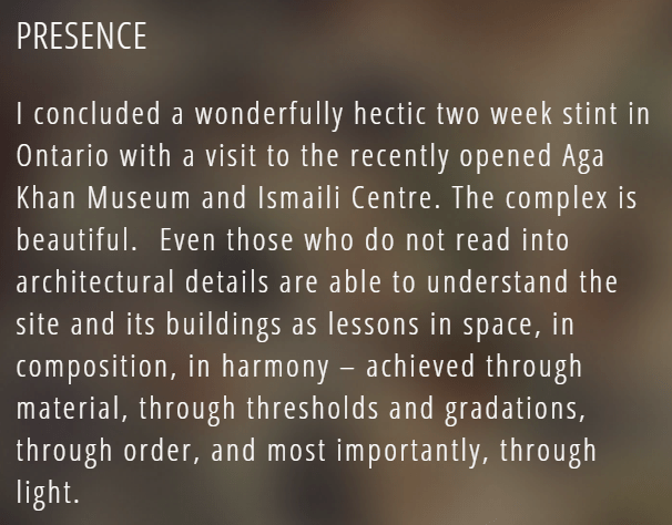 Safira Lakhani: On presence, light, and being in the Ismaili Centre, Toronto