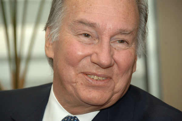 His Highness The Aga Khan. He is the spiritual leader of the Ismaili Muslims and the Chairman of Aga Khan Development Network (AKDN). (Image via CCTV/CNTV)