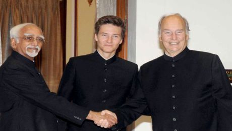 Highness Prince Karim Aga Khan, Prince Aly Muhammad with VP Shri Mohd. Hamid Ansari