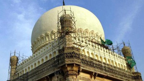 HYDERABAD, TELANGANA, 30-03-2015: Conservation &amp; Restoration works taken up at Qutub Shahi Tombs by the Department and Aga Khan Trust for culture in Hyderabad Tuesday. (Photo: K. Ramesh Babu via The Hindu)