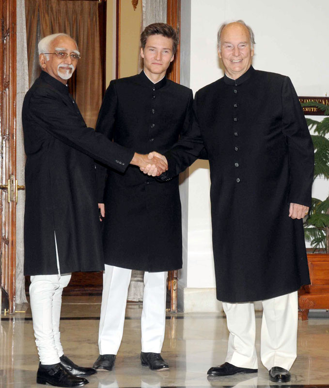 Highness Prince Karim Aga Khan, Prince Aly Muhammad with VP Shri Mohd. Hamid Ansari