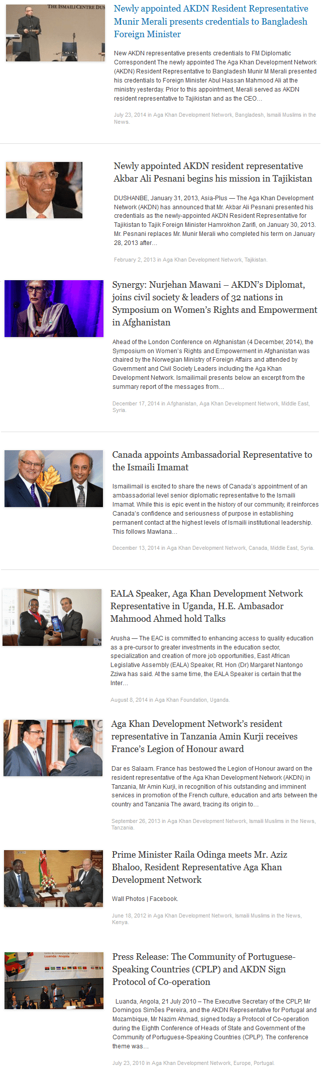 AKDN Resident Representatives