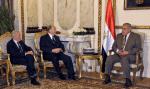 His Highness the Aga Khan meeting with Prime Minister Ibrahim Mahlab of Egypt on 2 May 2015. (Image credit: Government of Egypt via AKDN)