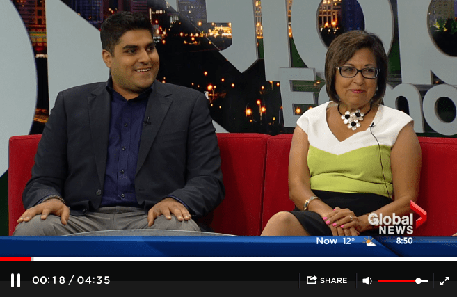 Arif Karmali and Naz Hasham on Global News talking about Partnership Walk in Canada