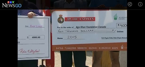 5th Annual Memorial Ride for Constable Garrett Styles raises funds for Aga Khan Foundation