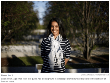 Toronto Star: Toronto's new Aga Khan Park blends Muslim and Canadian traditions