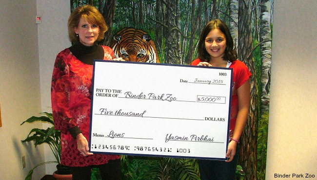Yasmin Pirbhai, 11, raises $15,000 for lion exhibit
