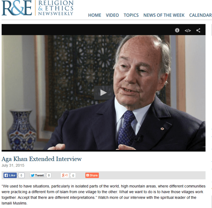 His Highness the Aga Khan and the Ismailis - Live on Religion &amp; Ethics NewsWeekly July 31 2015 - Extended Interview