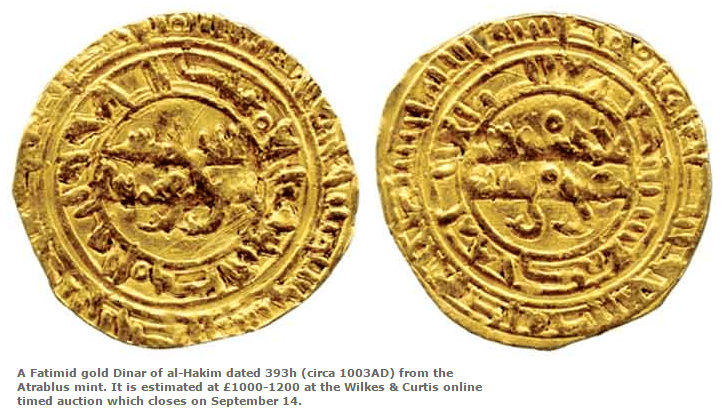 Unrecorded Fatimid gold dinar of Imam/Caliph al-Hakim emerges