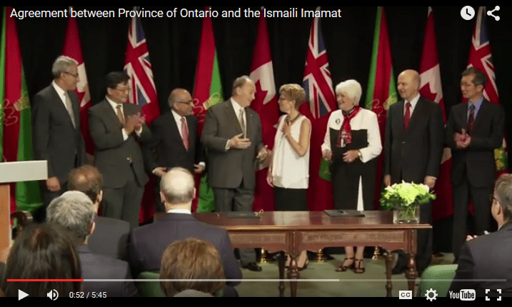 Agreement between Province of Ontario and the Ismaili Imamat