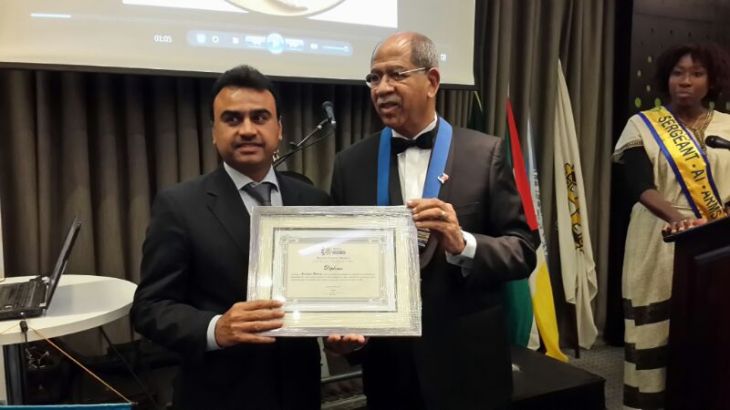 Mr. Rizwan Adatia – Chairman COGEF Group was awarded with diplomas by Rotary Club in the presence of Minister for Justice, appreciating the tangible and significant services to promote mutual understanding and friendly relations.