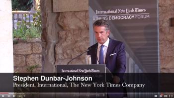 Stephen Dunbar-Johnson, President, International, The New Your Times Comapany welcomes and introduces His Highness the Aga Khan as a true champion of pluralistic societies.