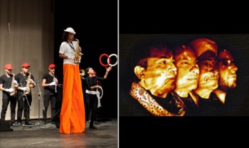 Egyptian Project group, featuring students from Al-Darb Al-Ahmar Arts School performs at El-Geneina Theatre in Al-Azhar Park