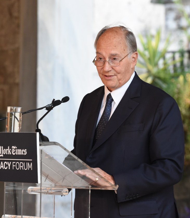 His Highness the Aga Khan delivering the Keynote Address to the 2015 Athens Democracy Forum. (image via Huffington Post)
