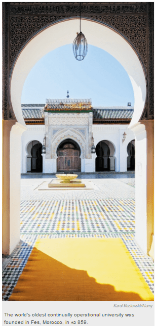 Nature cites inspiring example of Aga Khan University - Institutions - Revive universities of the Muslim world - The world's oldest continually operational university was founded in Fes, Moroccoin 859
