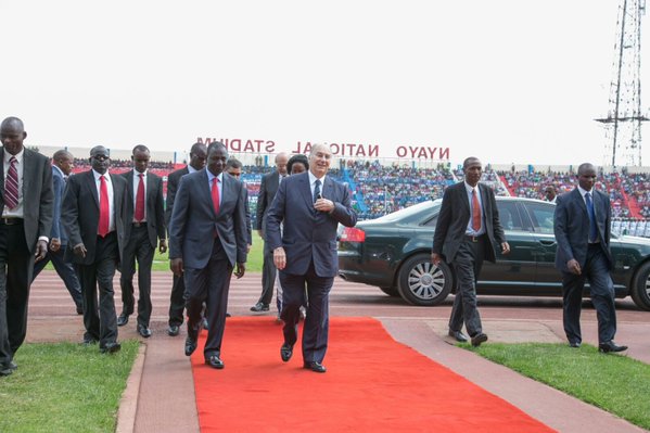 Welcoming Liberian President Ellen Johnson Sirleaf & His Highness the Aga Khan for the 52nd Jamhuri Day celebrations