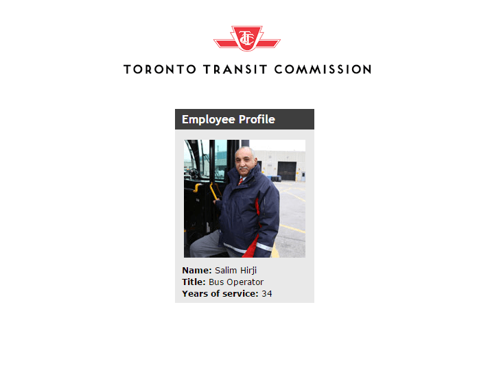 Employee Profile: Toronto Transit Commission Bus Operator Salim Hirji