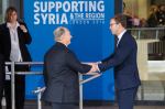 His Highness the Aga Khan arrives at Supporting Syria & the Region Conference