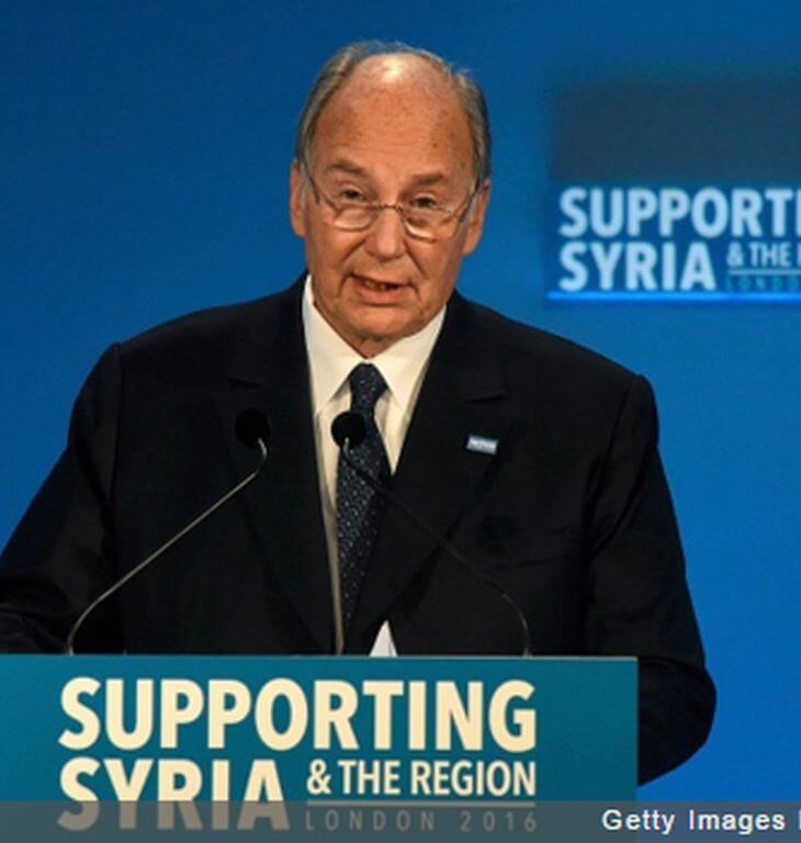 The Aga Khan deplores devastation in Syria, calls for Islands of Stability