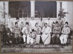(A 1930s photo of the Jairazbhoy family outside Gulshan Mahal, courtesy Amy Catlin-Jairazbhoy. Khurshid sits in a white sari on the right.)