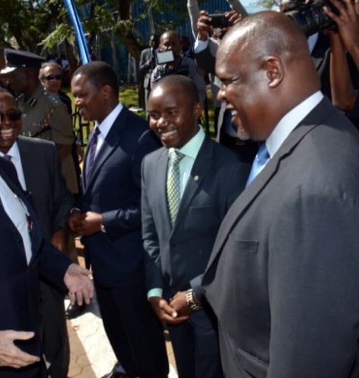Minister of Information, Communications & Technology Kenya, with His Highness the Aga Khan at the launch of new printing press