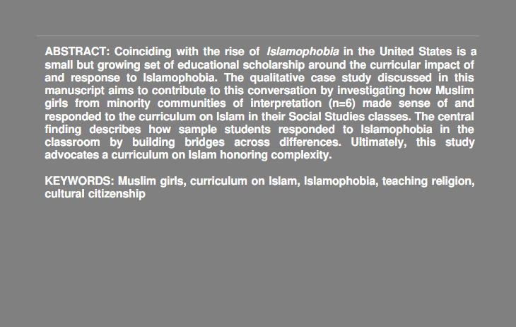 Natasha Hakimali Merchant: A Case of Muslim Girls from Minority Communities of Interpretation