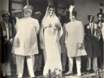 Imam Sultan Mahomed Shah with Mata Salamat and Prince Sadrudin at the Diamond Jubilee celebration. (Photo: Memoirs of Aga Khan)