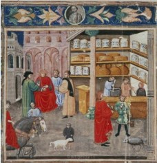  Miniature of a North Italian apothecary's shop in a Hebrew edition of the Canon Medicinae by Ibn Sina/Avicenna, c. 1450-75, Bibliotheca Universitaria, Bologna, Italy