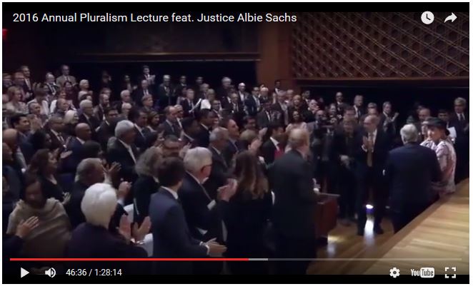 Albie presents HH the Aga Khan SAfrica Bill of Rights - Standing ovation