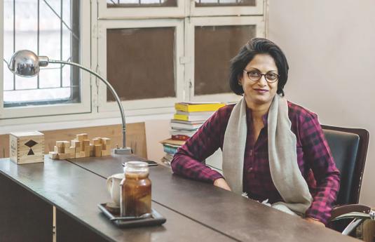 Marina Tabassum at her Dhanmondi office. (Image Credit: The Daily Star \ Hasan Saifuddin Chandan)