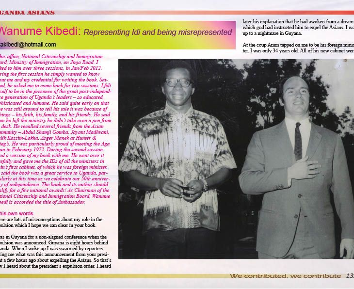 Vali Jamal's Obituary for Former Minister and Ambassador Wanume Kibedi