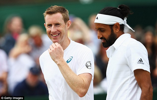 Jonny Marray (left) and Adil Shamasdin defeated Marcel Granollers and Pablo Cuevas 6-3 4-6 6-4 3-6 14-12 (Image credit: Daily Mail)